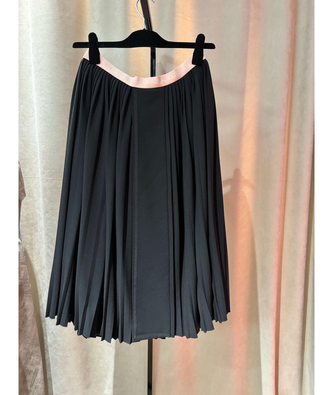 GUCCI Черная шерстяная юбка миди, фото 2