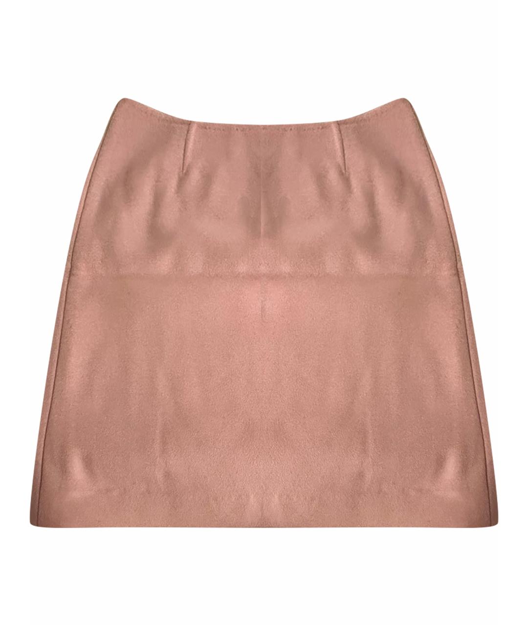 MAX MARA STUDIO Розовая шерстяная юбка мини, фото 1