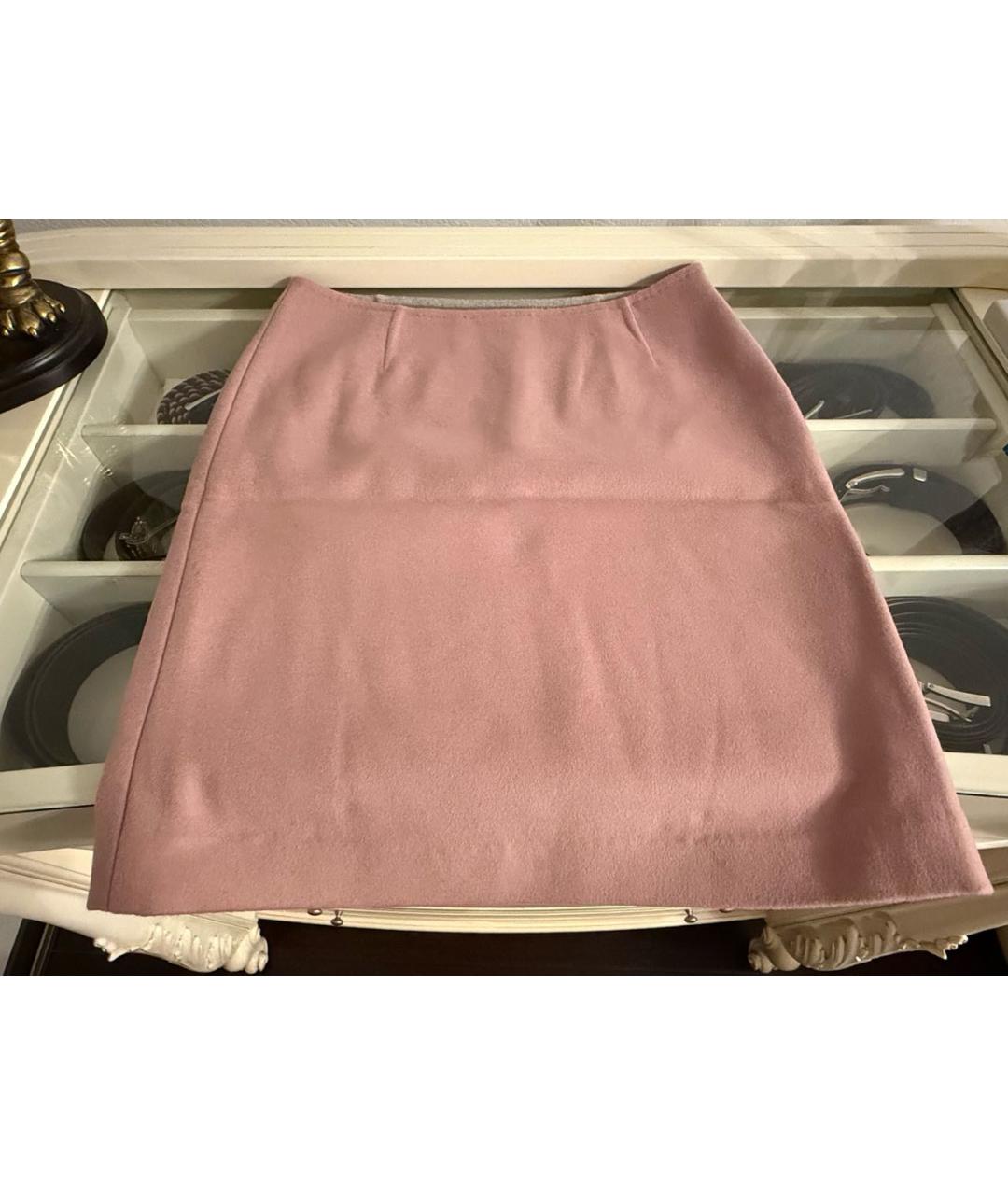 MAX MARA STUDIO Розовая шерстяная юбка мини, фото 4