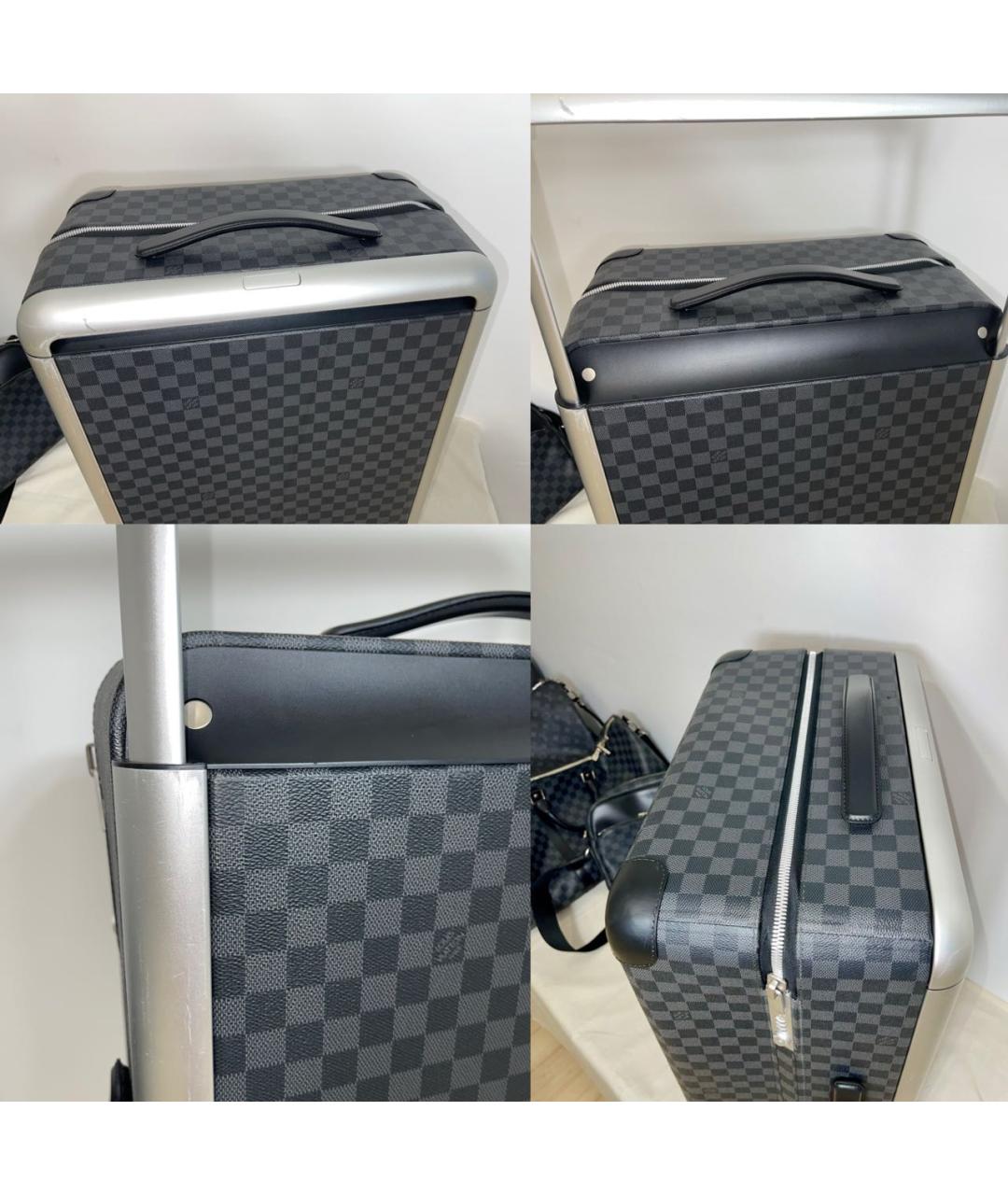 LOUIS VUITTON Серый кожаный чемодан, фото 7