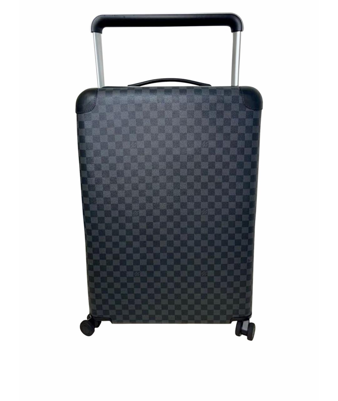 LOUIS VUITTON Серый кожаный чемодан, фото 9