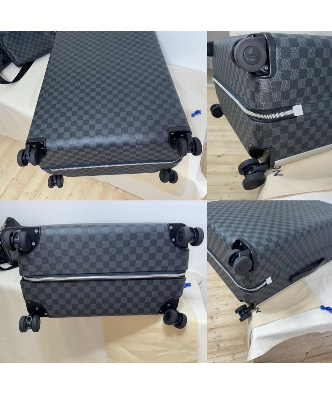 LOUIS VUITTON Серый кожаный чемодан, фото 5