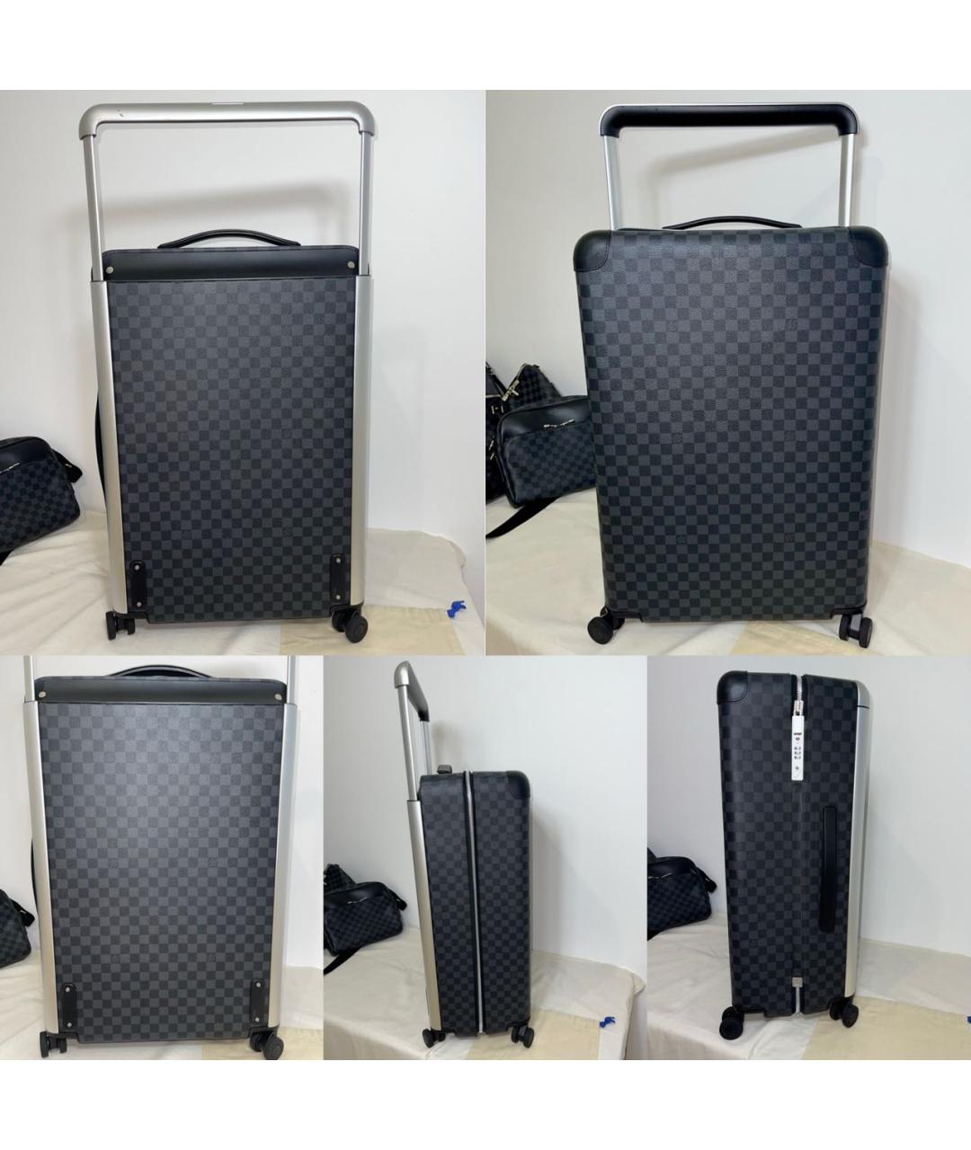 LOUIS VUITTON Серый кожаный чемодан, фото 8