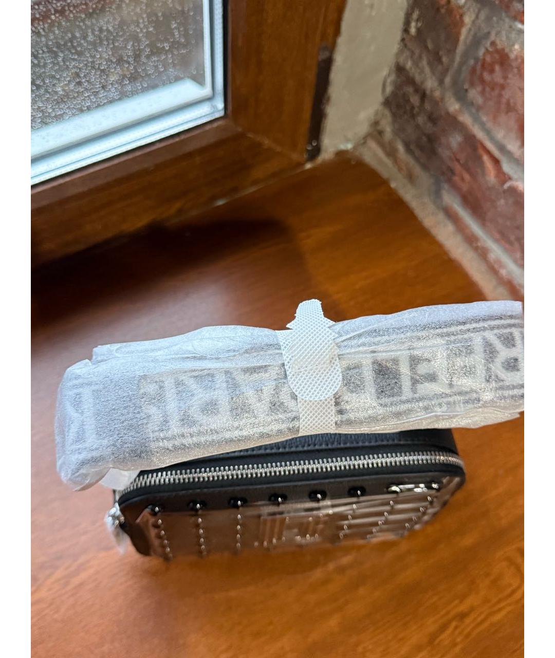 KARL LAGERFELD Черная кожаная сумка с короткими ручками, фото 5