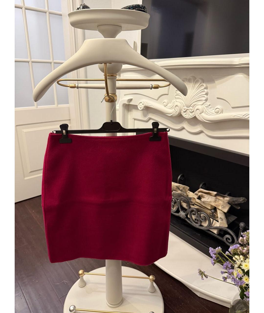 MAX MARA Фуксия шерстяная юбка миди, фото 2