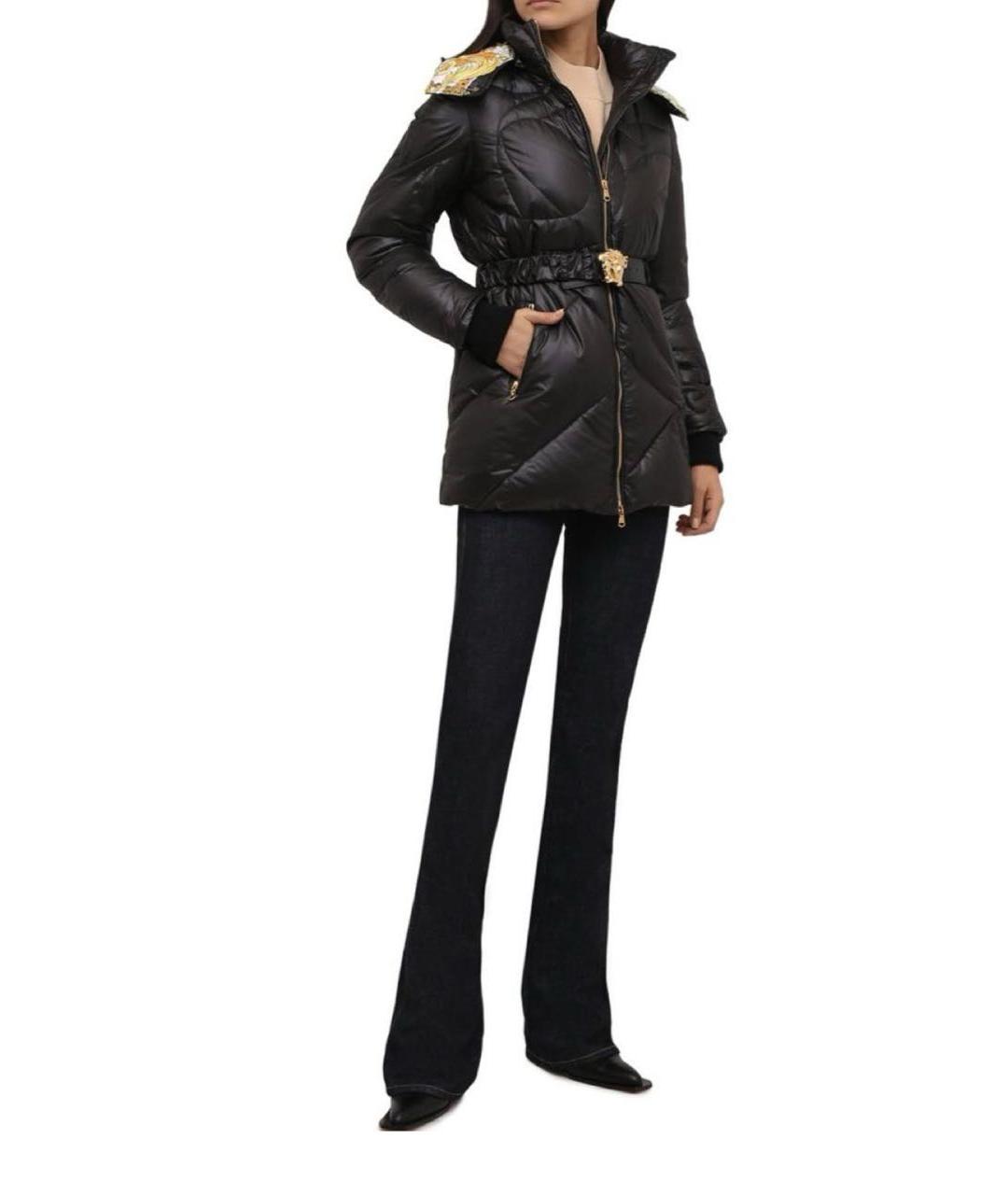 VERSACE Черный полиэстеровый пуховик, фото 3