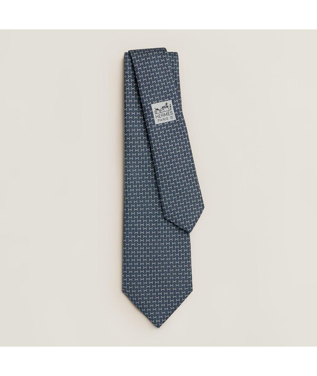HERMES Серый шелковый галстук, фото 1