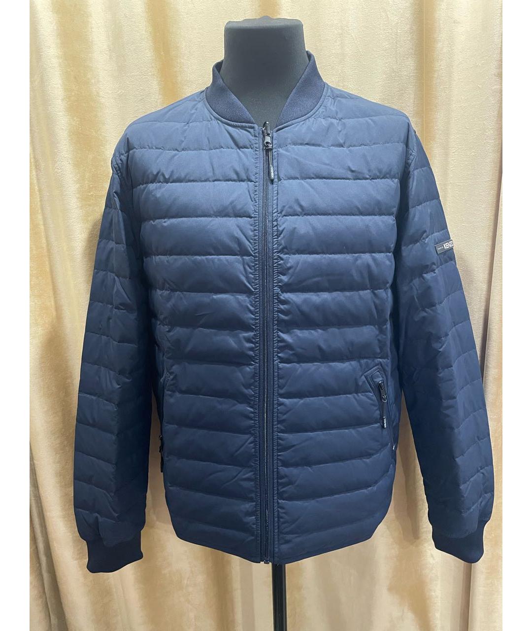 KENZO Темно-синий полиэстеровый пуховик, фото 9