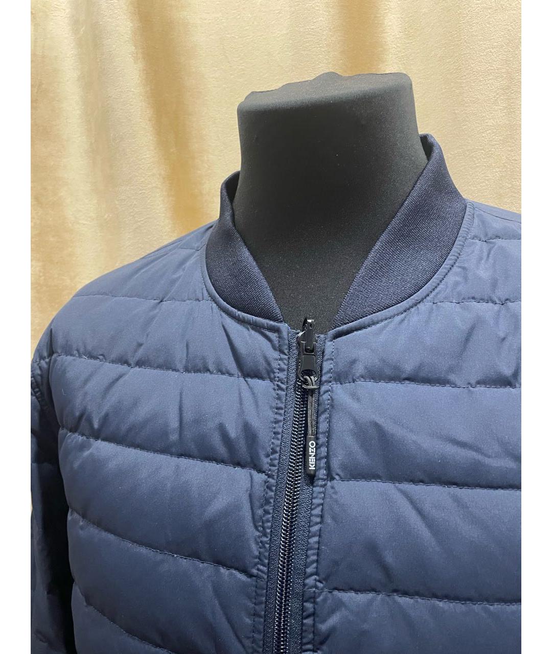 KENZO Темно-синий полиэстеровый пуховик, фото 3