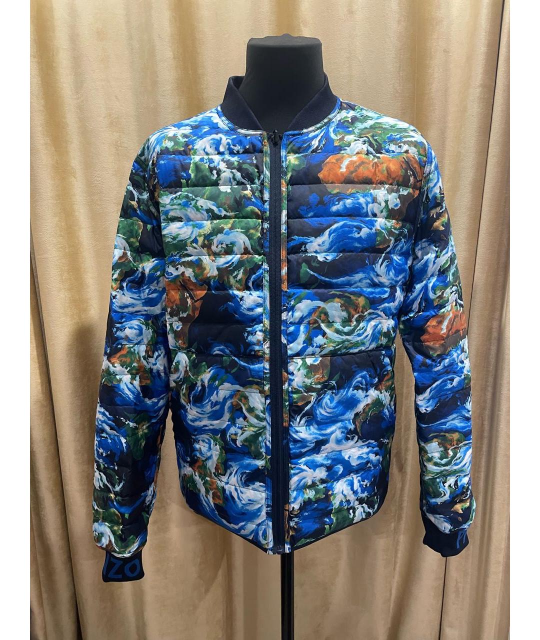 KENZO Темно-синий полиэстеровый пуховик, фото 2