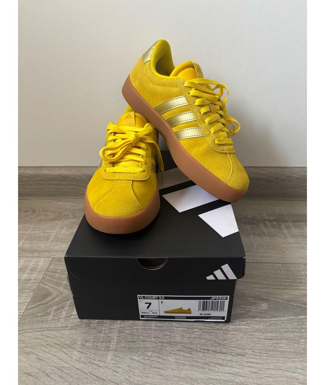 ADIDAS Желтые замшевые кроссовки, фото 2