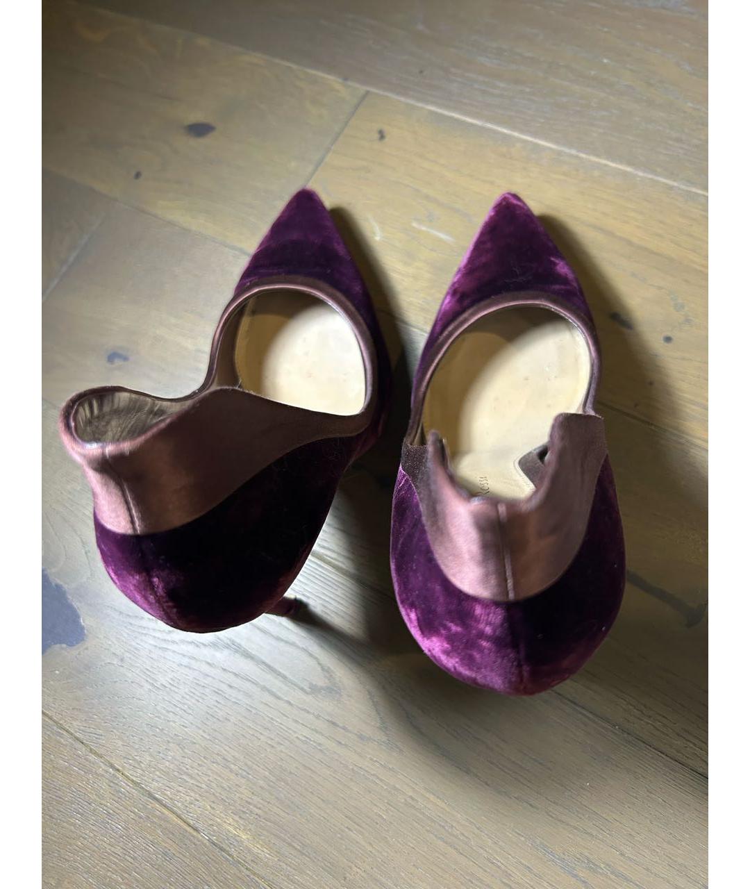 GIANVITO ROSSI Фиолетовые бархатные туфли, фото 3