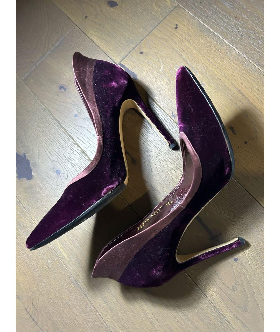 GIANVITO ROSSI Фиолетовые бархатные туфли, фото 5