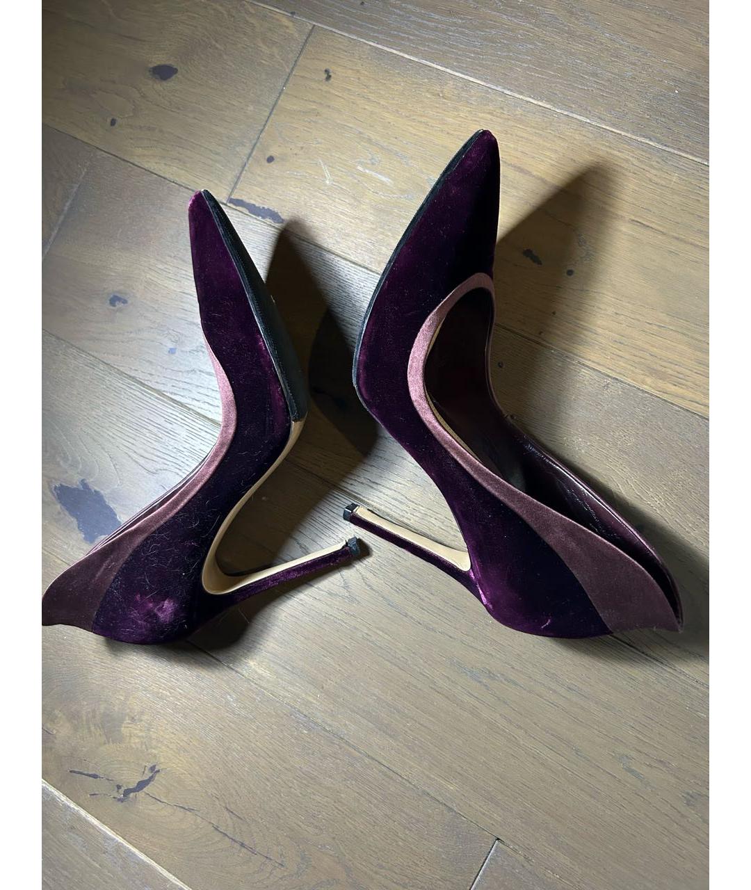 GIANVITO ROSSI Фиолетовые бархатные туфли, фото 4