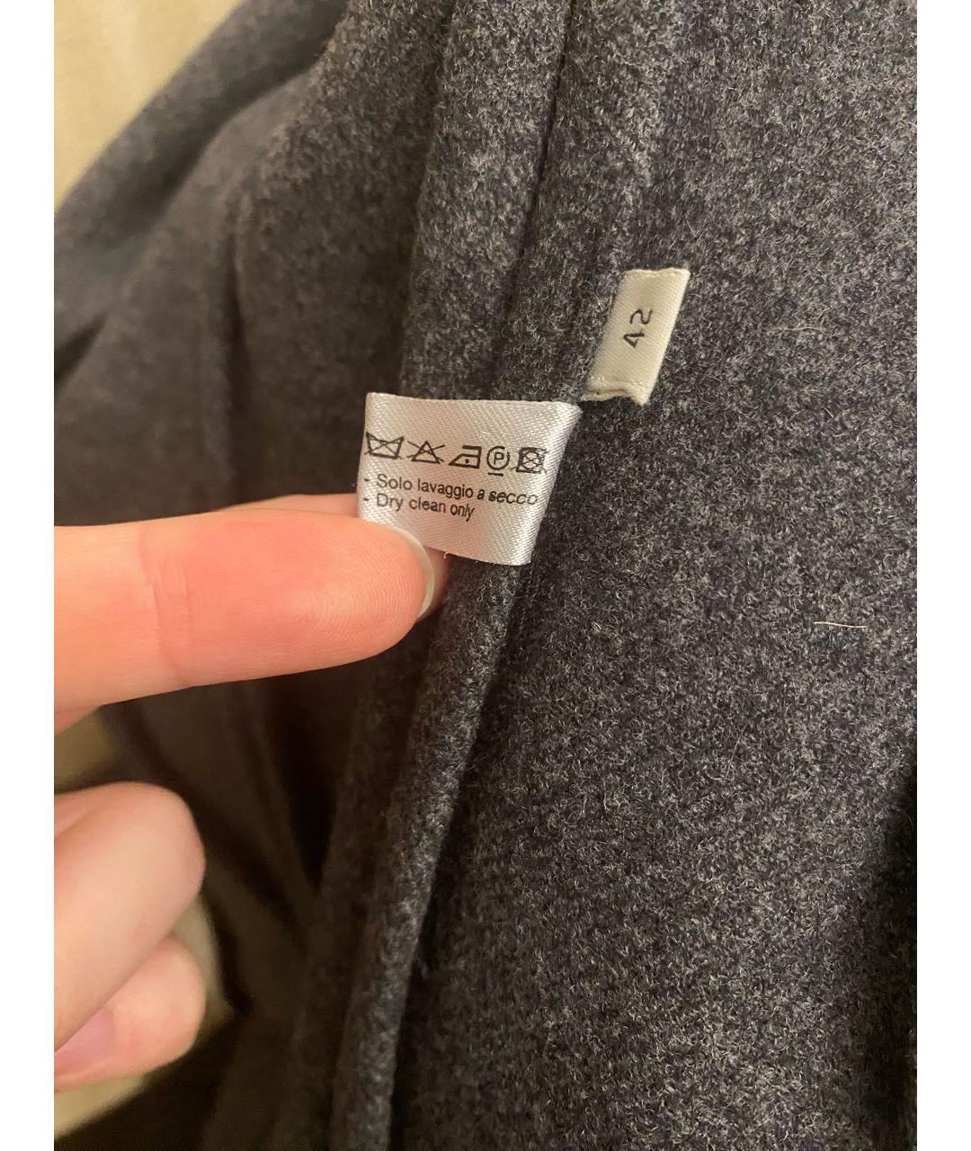 BOTTEGA VENETA Серое шерстяное пальто, фото 5