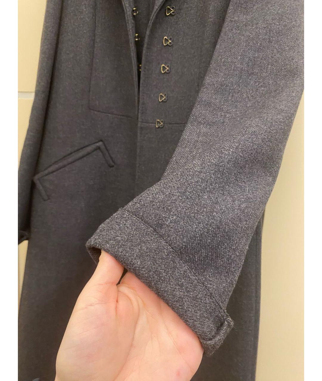 BOTTEGA VENETA Серое шерстяное пальто, фото 6