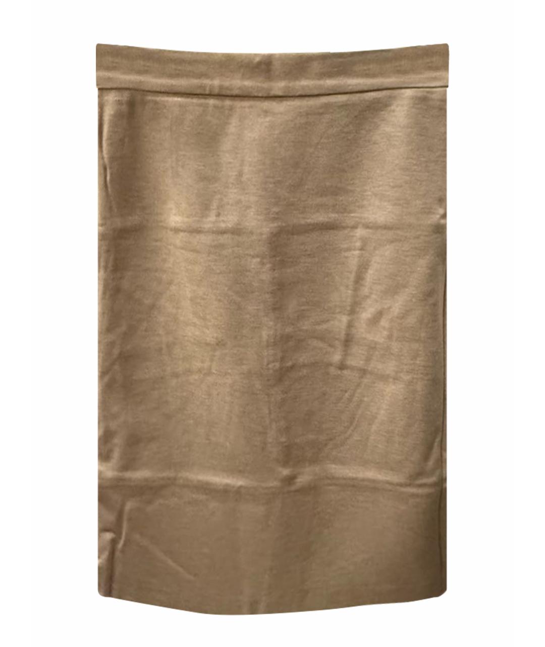 MAX MARA Бежевая вискозная юбка миди, фото 1