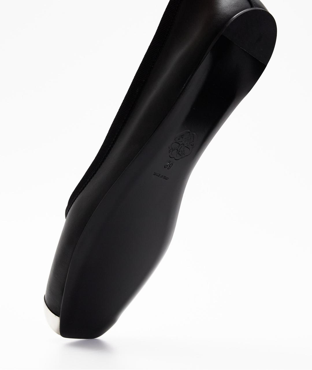 ALEXANDER MCQUEEN Черные кожаные балетки, фото 5