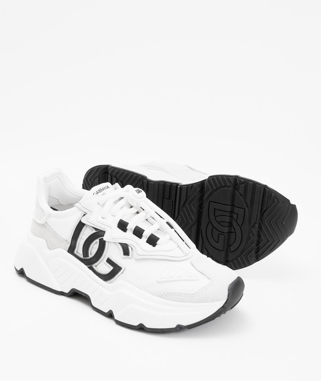 DOLCE&GABBANA Белые текстильные кроссовки, фото 4