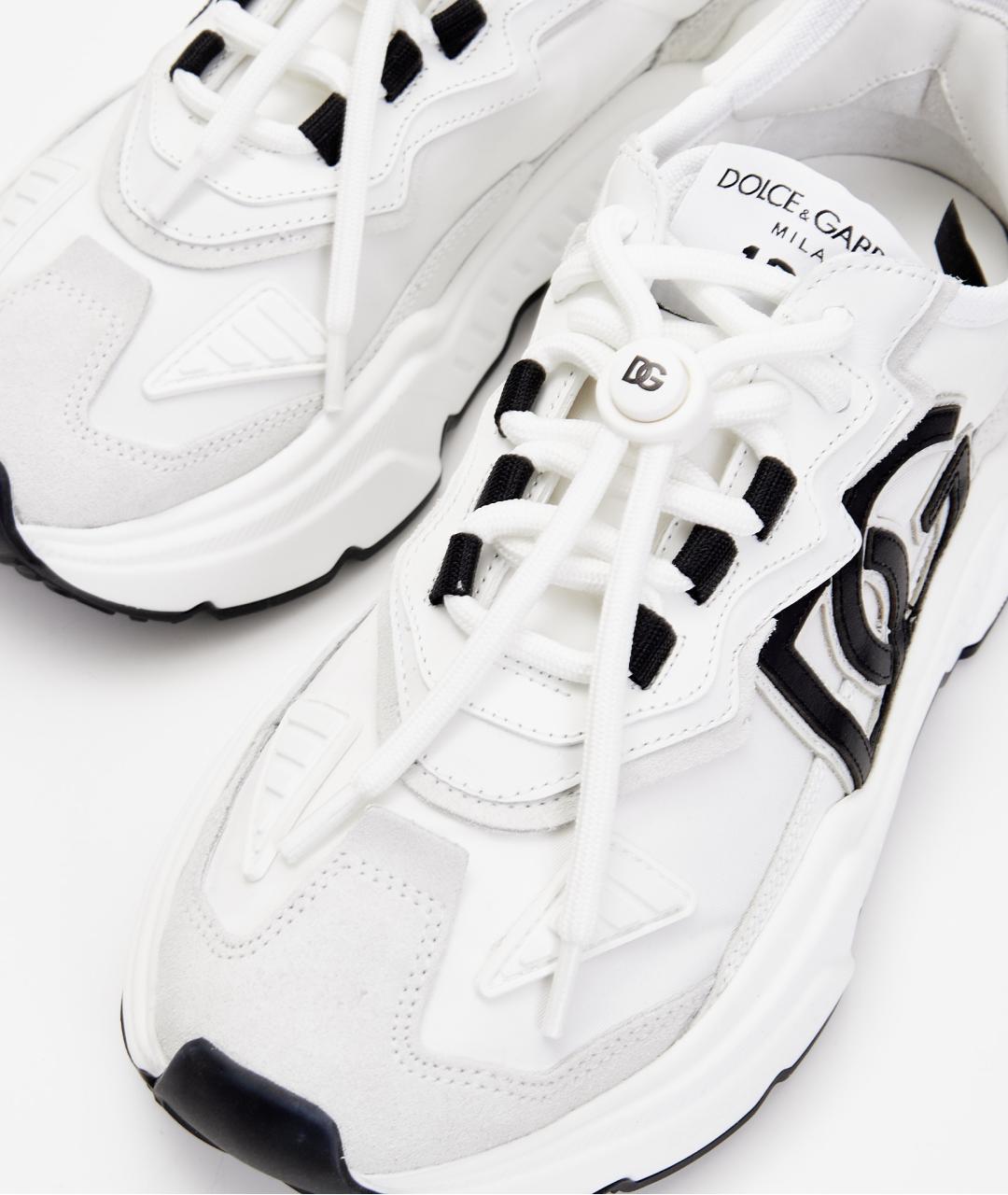 DOLCE&GABBANA Белые текстильные кроссовки, фото 6