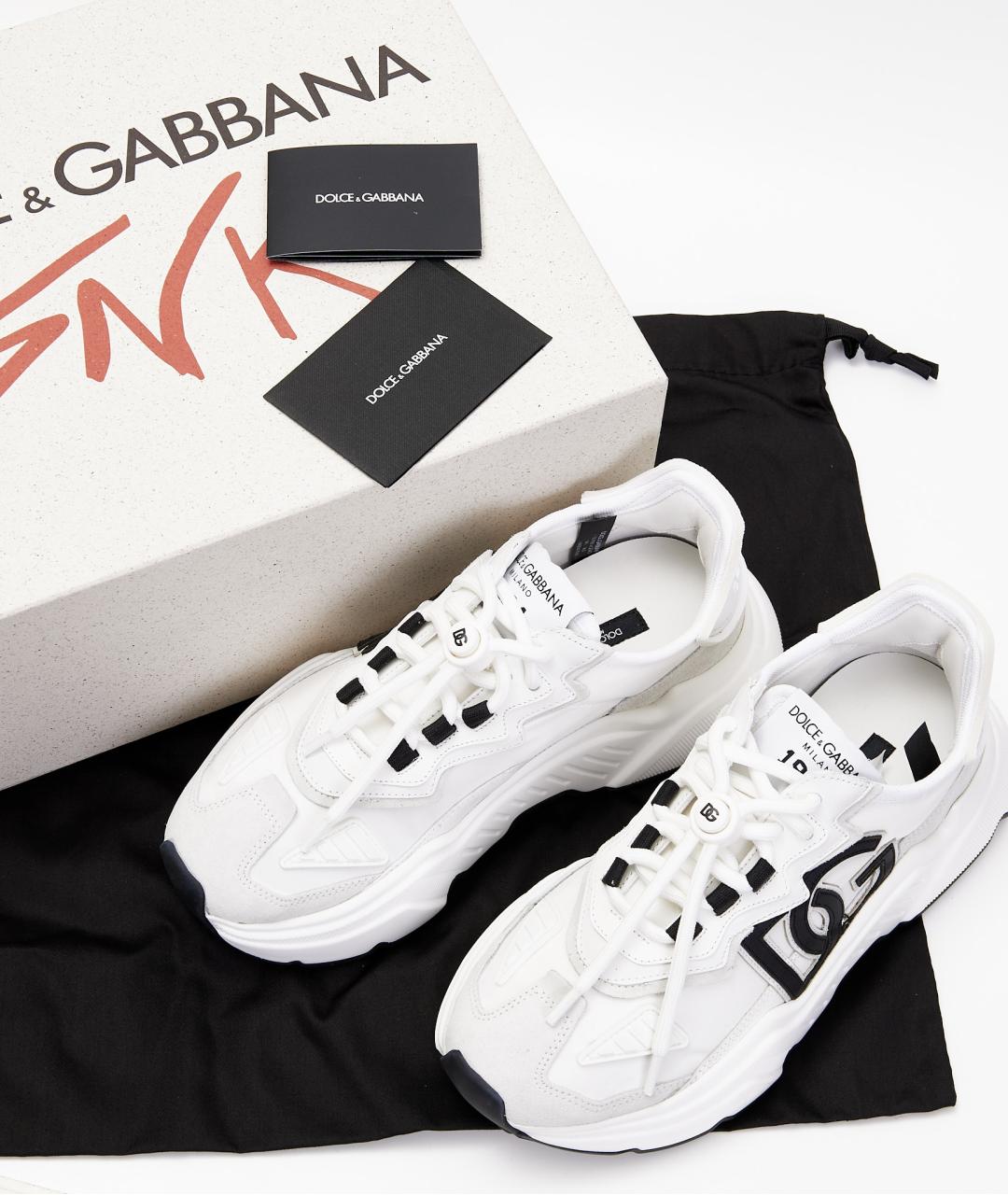 DOLCE&GABBANA Белые текстильные кроссовки, фото 8