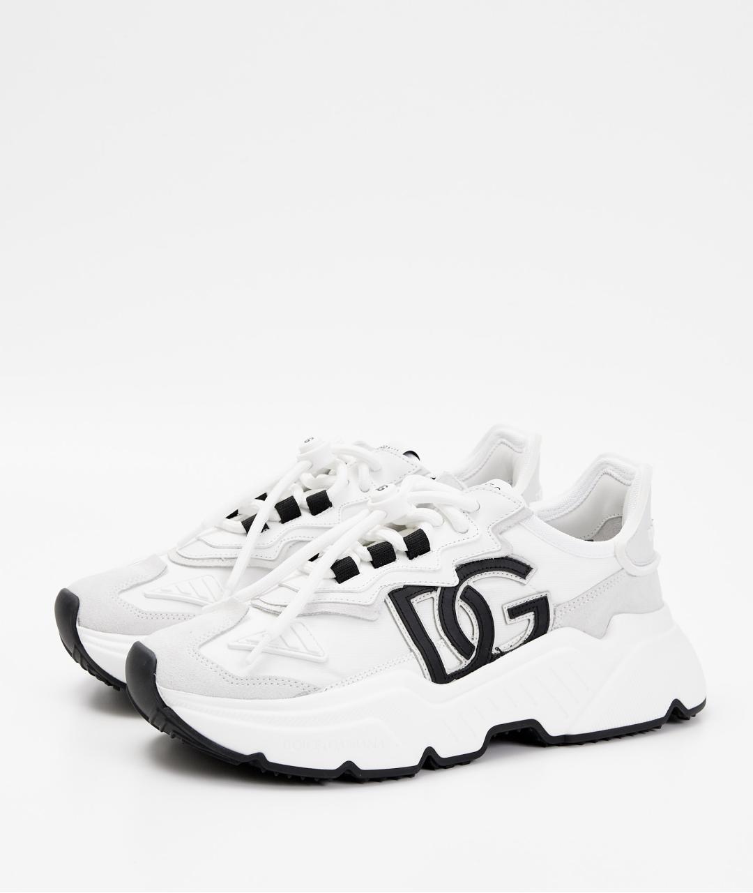 DOLCE&GABBANA Белые текстильные кроссовки, фото 2