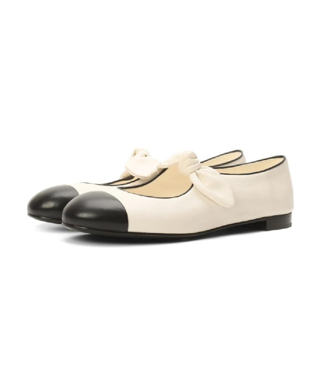 CHANEL Бежевые кожаные балетки, фото 2