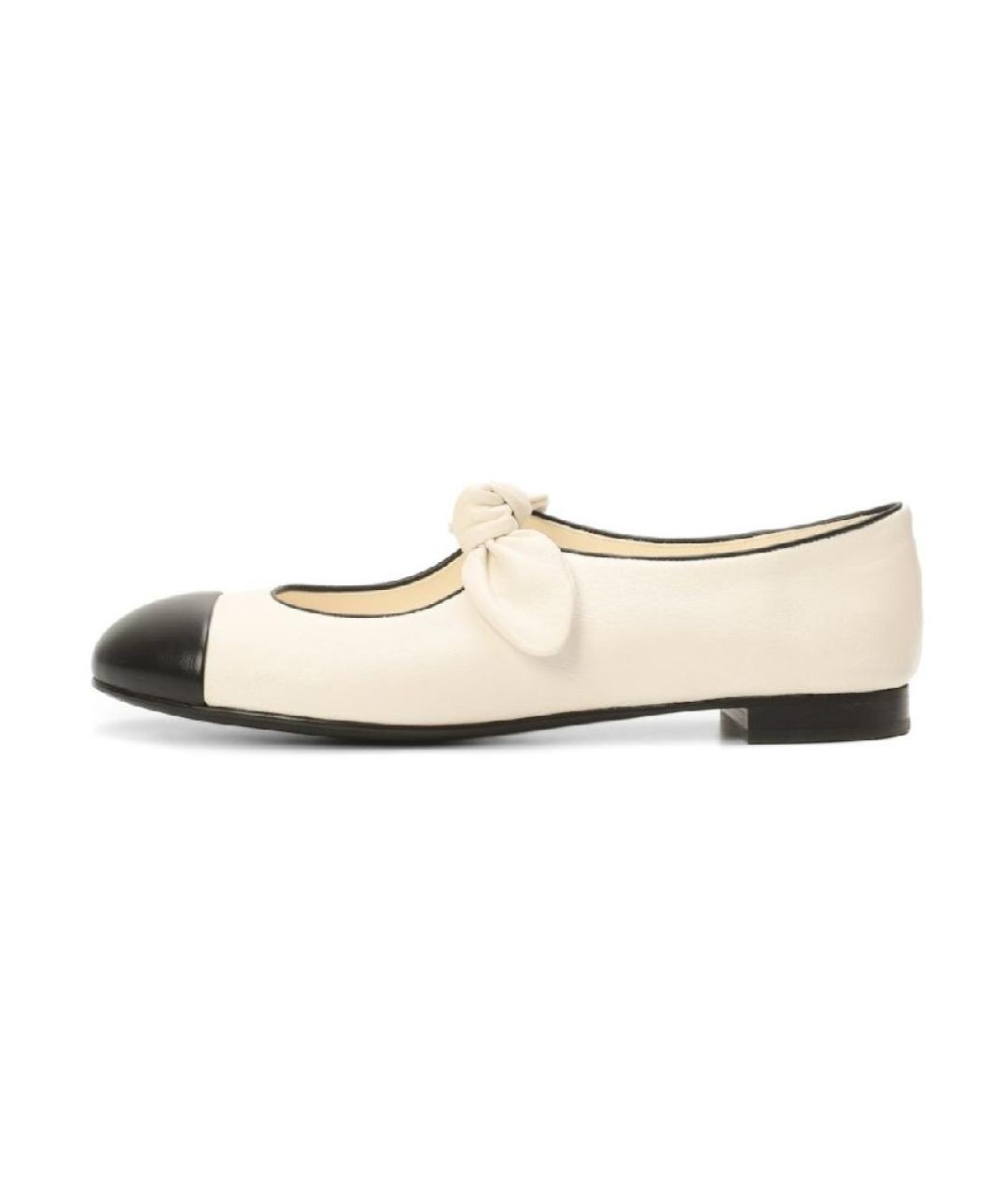 CHANEL Бежевые кожаные балетки, фото 5