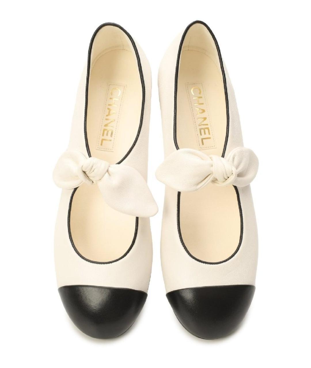 CHANEL Бежевые кожаные балетки, фото 3