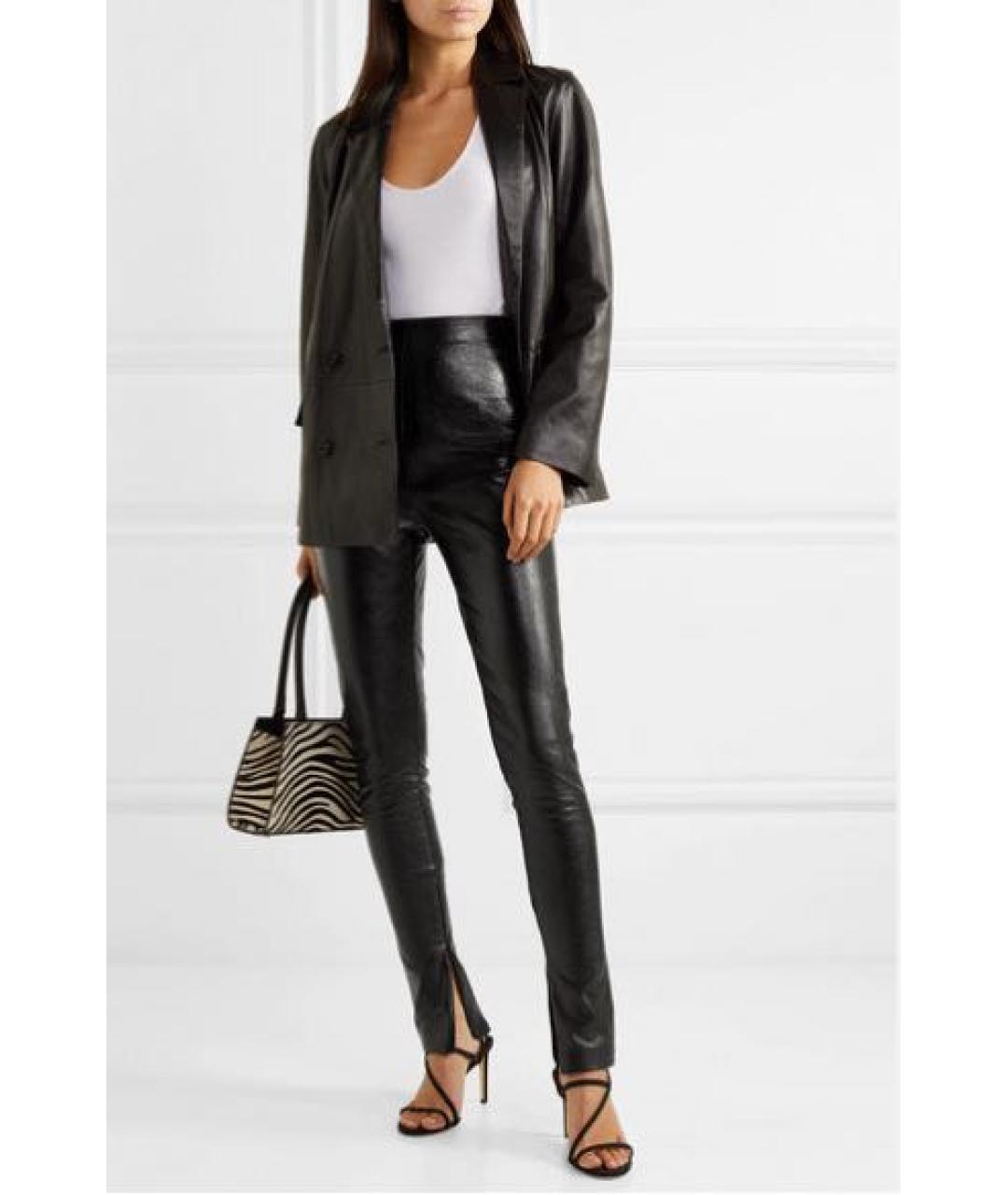 STAND STUDIO Черные полиэстеровые брюки узкие, фото 5