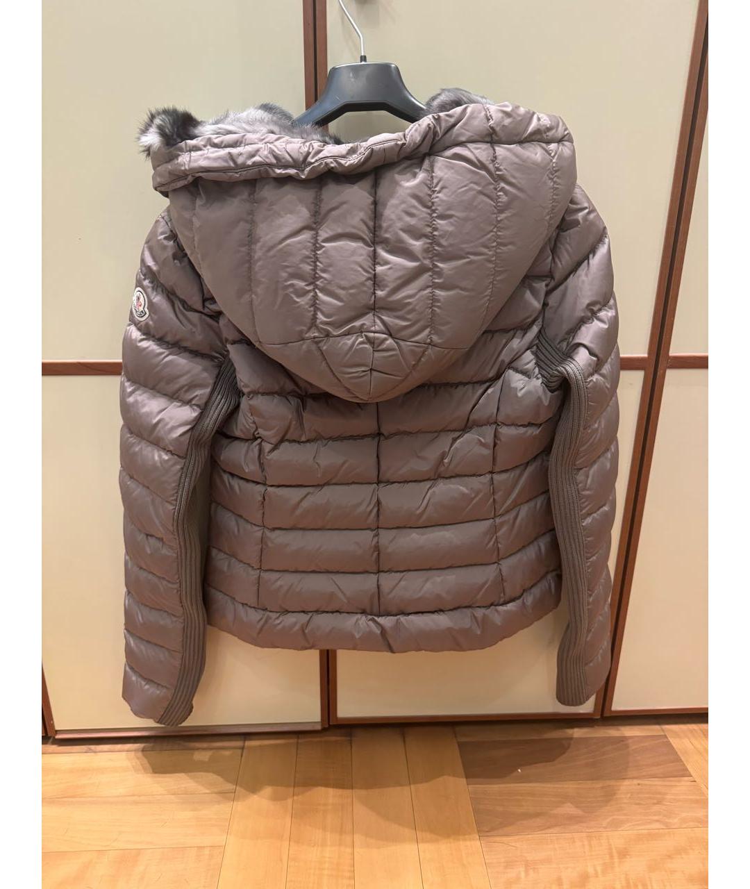 MONCLER Бежевая синтетическая куртка, фото 2