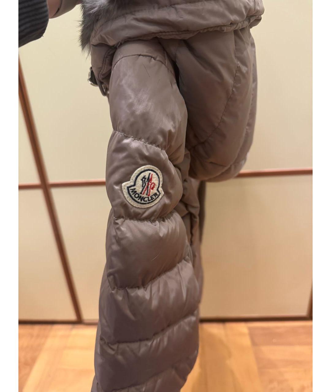 MONCLER Бежевая синтетическая куртка, фото 4