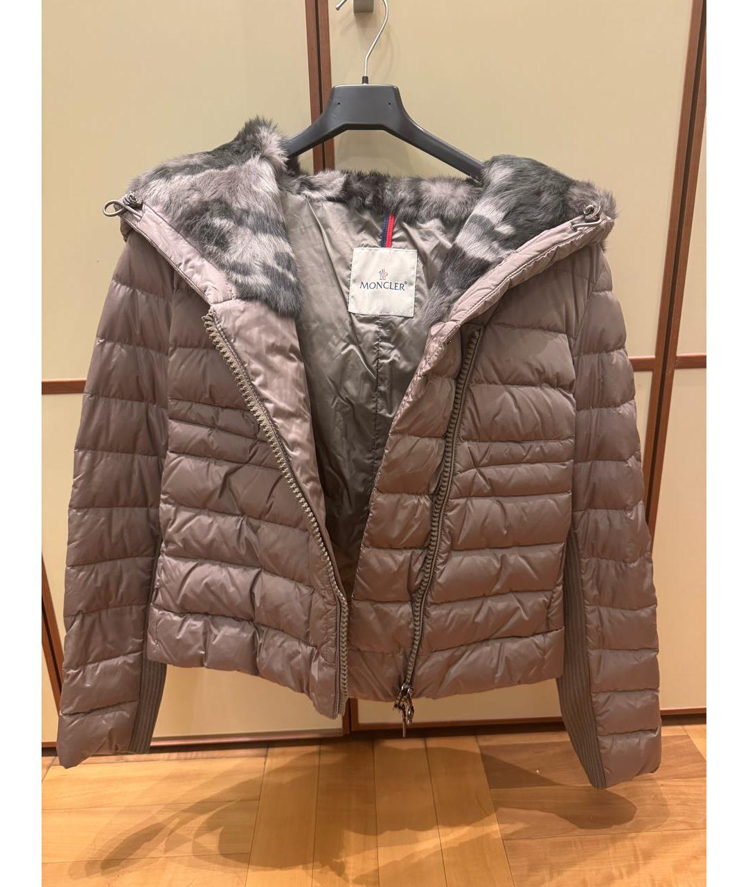 MONCLER Бежевая синтетическая куртка, фото 3