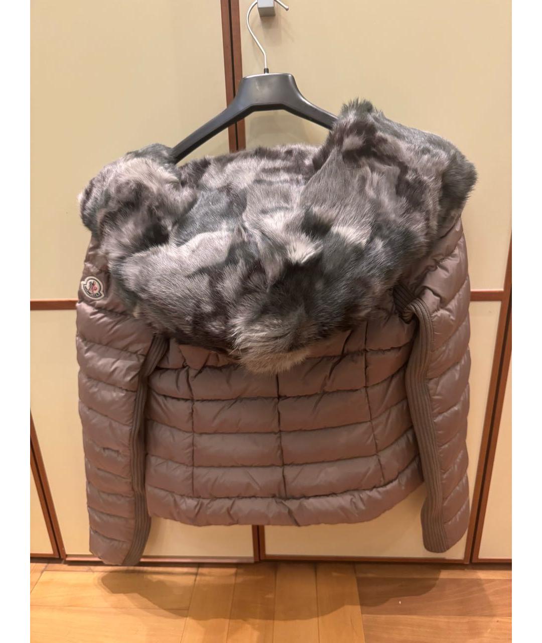 MONCLER Бежевая синтетическая куртка, фото 6