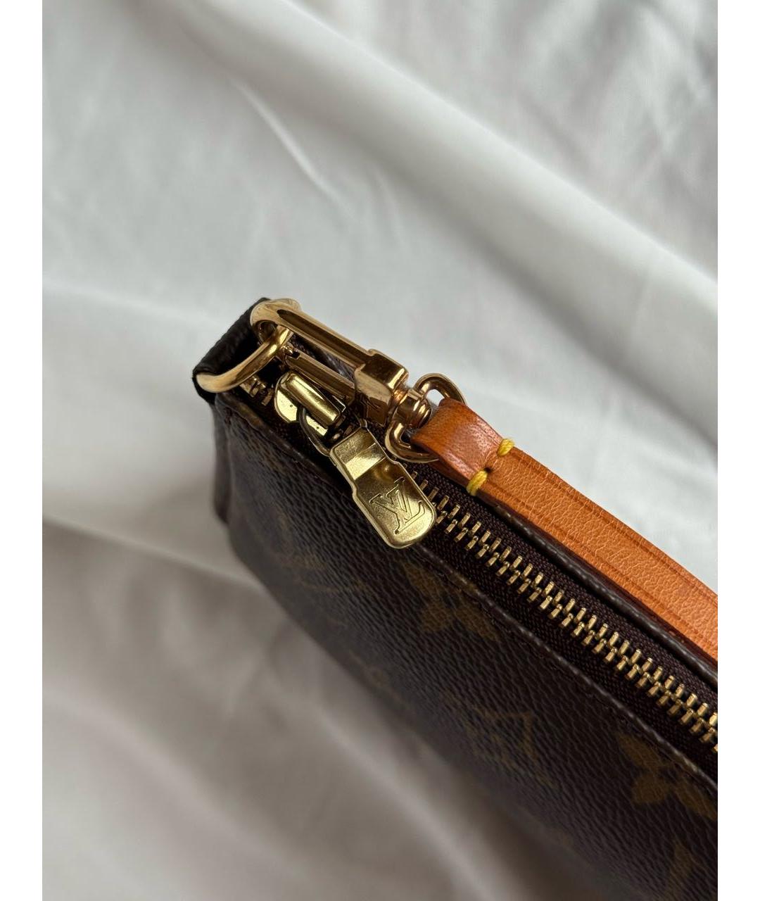 LOUIS VUITTON Коричневая кожаная сумка с короткими ручками, фото 4