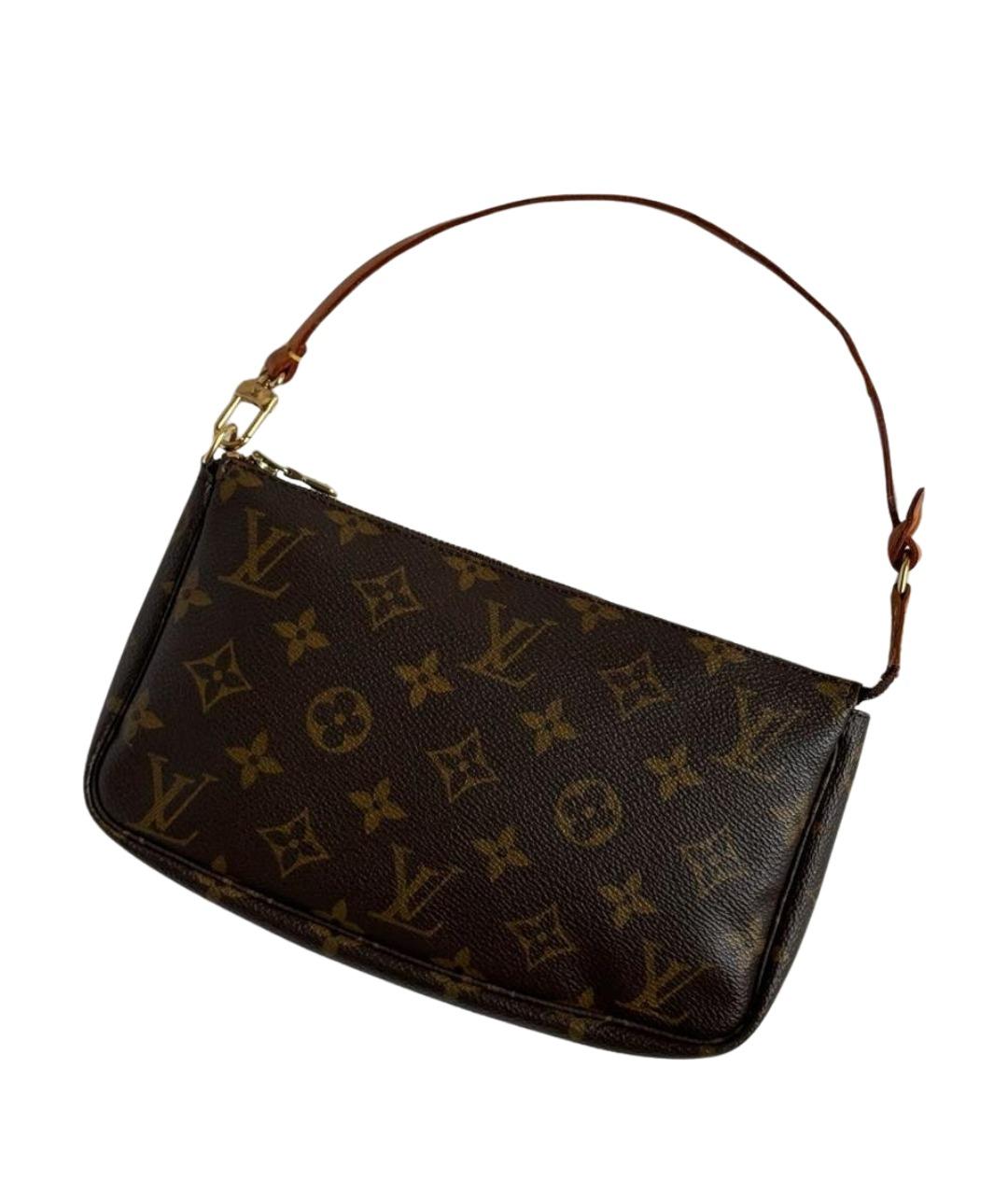 LOUIS VUITTON Коричневая кожаная сумка с короткими ручками, фото 1