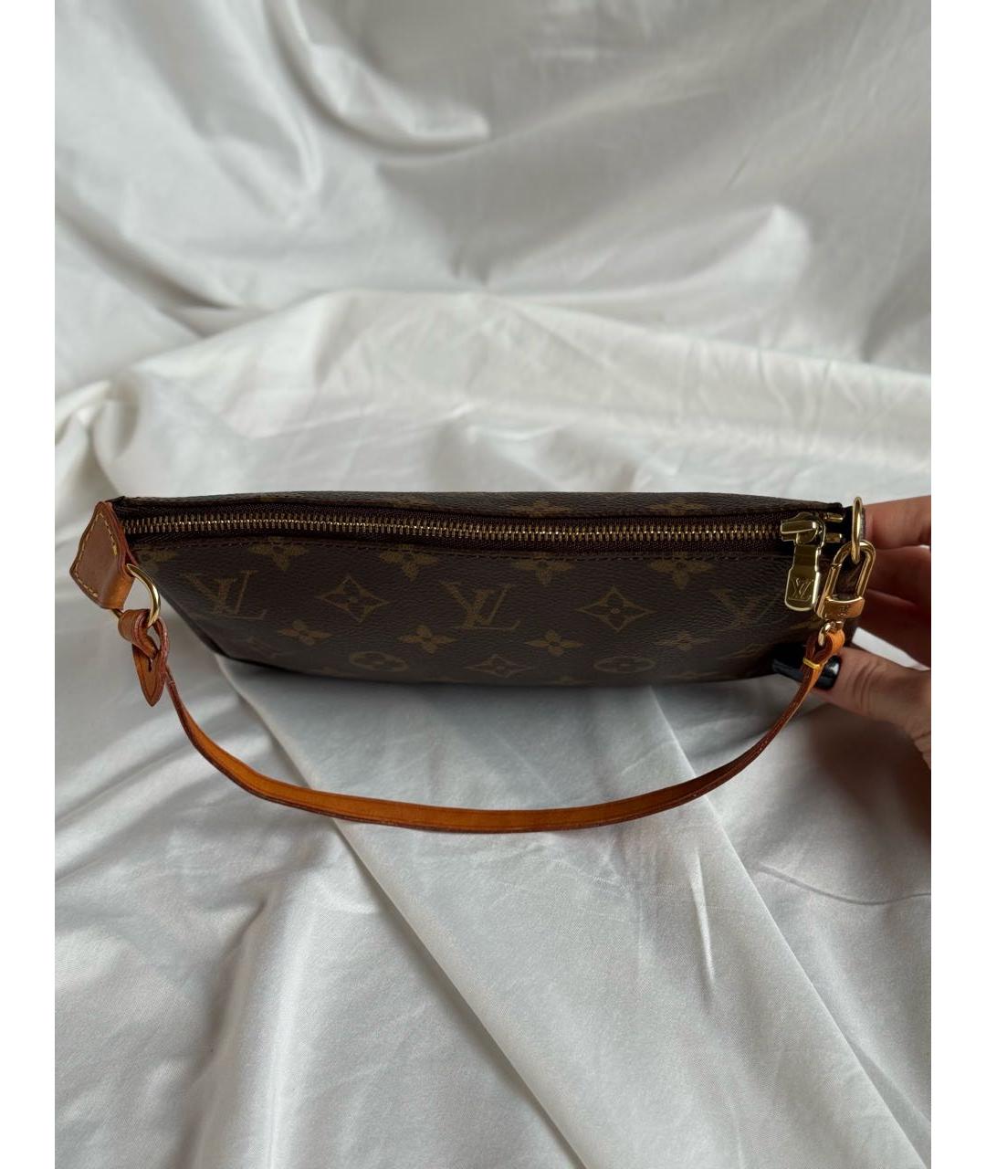 LOUIS VUITTON Коричневая кожаная сумка с короткими ручками, фото 6