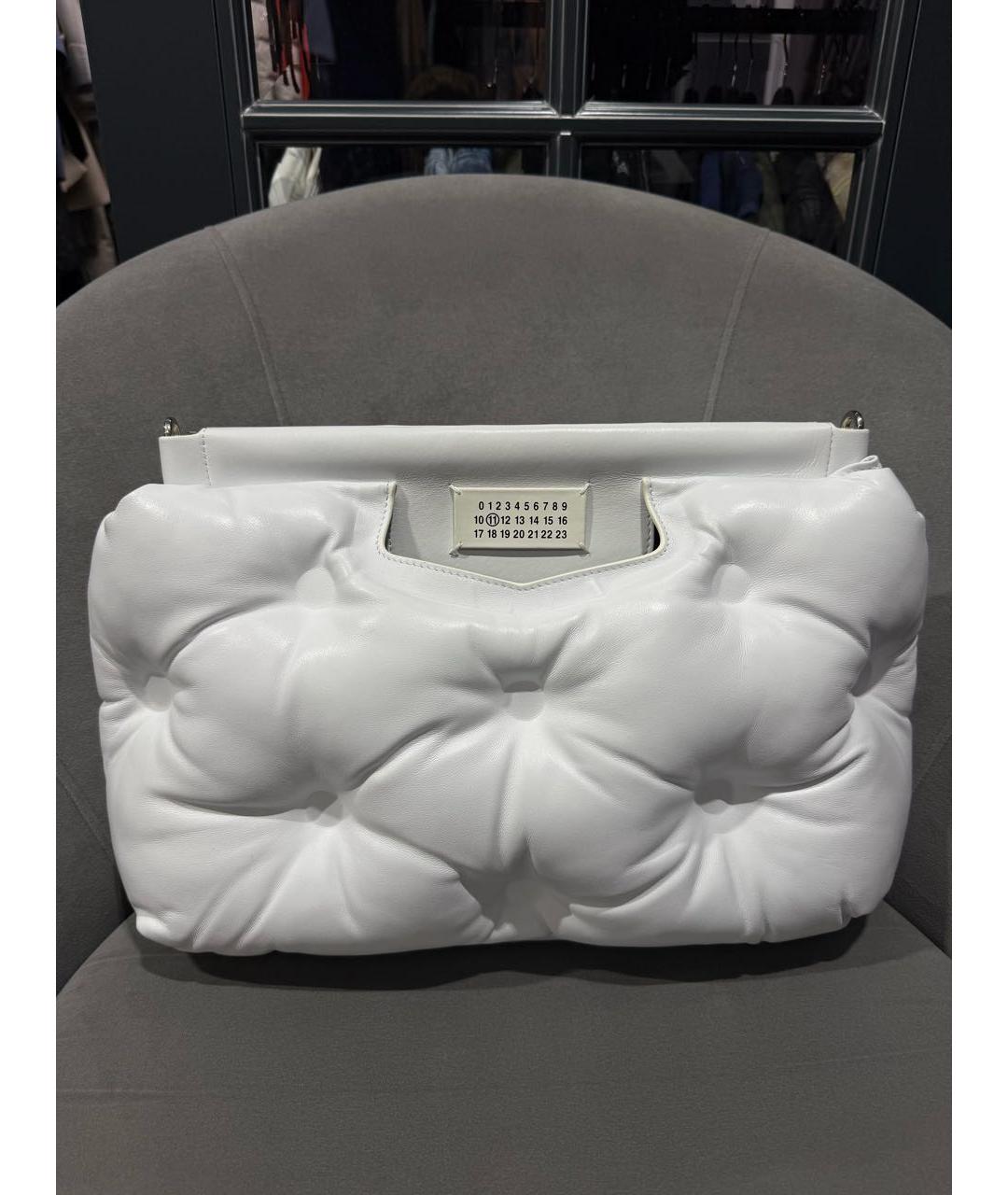 MAISON MARGIELA Белая кожаная сумка через плечо, фото 7