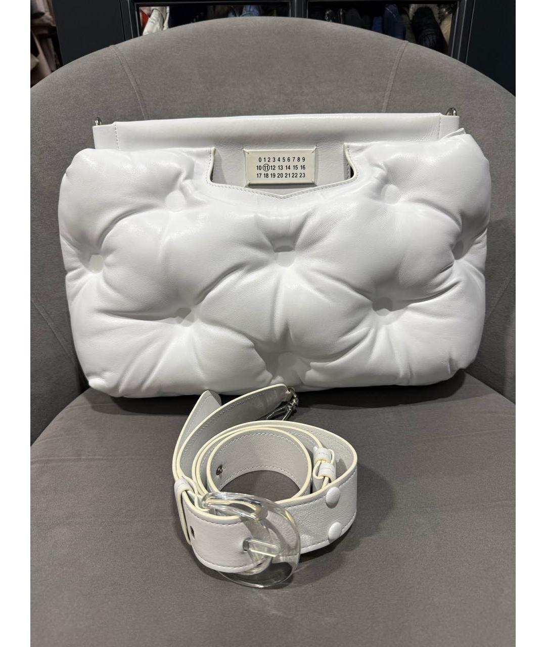 MAISON MARGIELA Белая кожаная сумка через плечо, фото 2