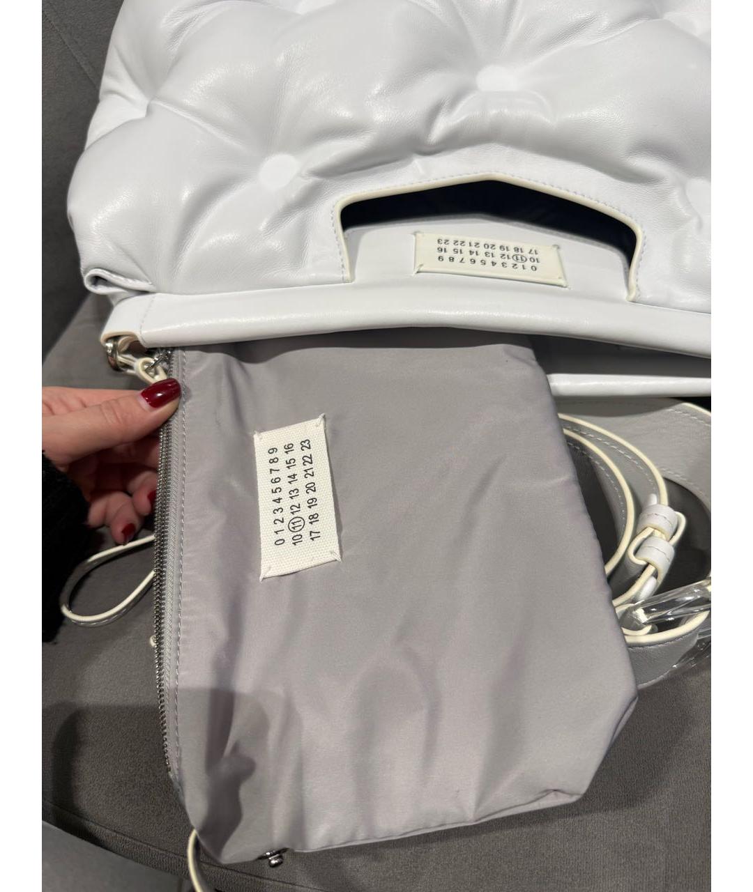 MAISON MARGIELA Белая кожаная сумка через плечо, фото 4