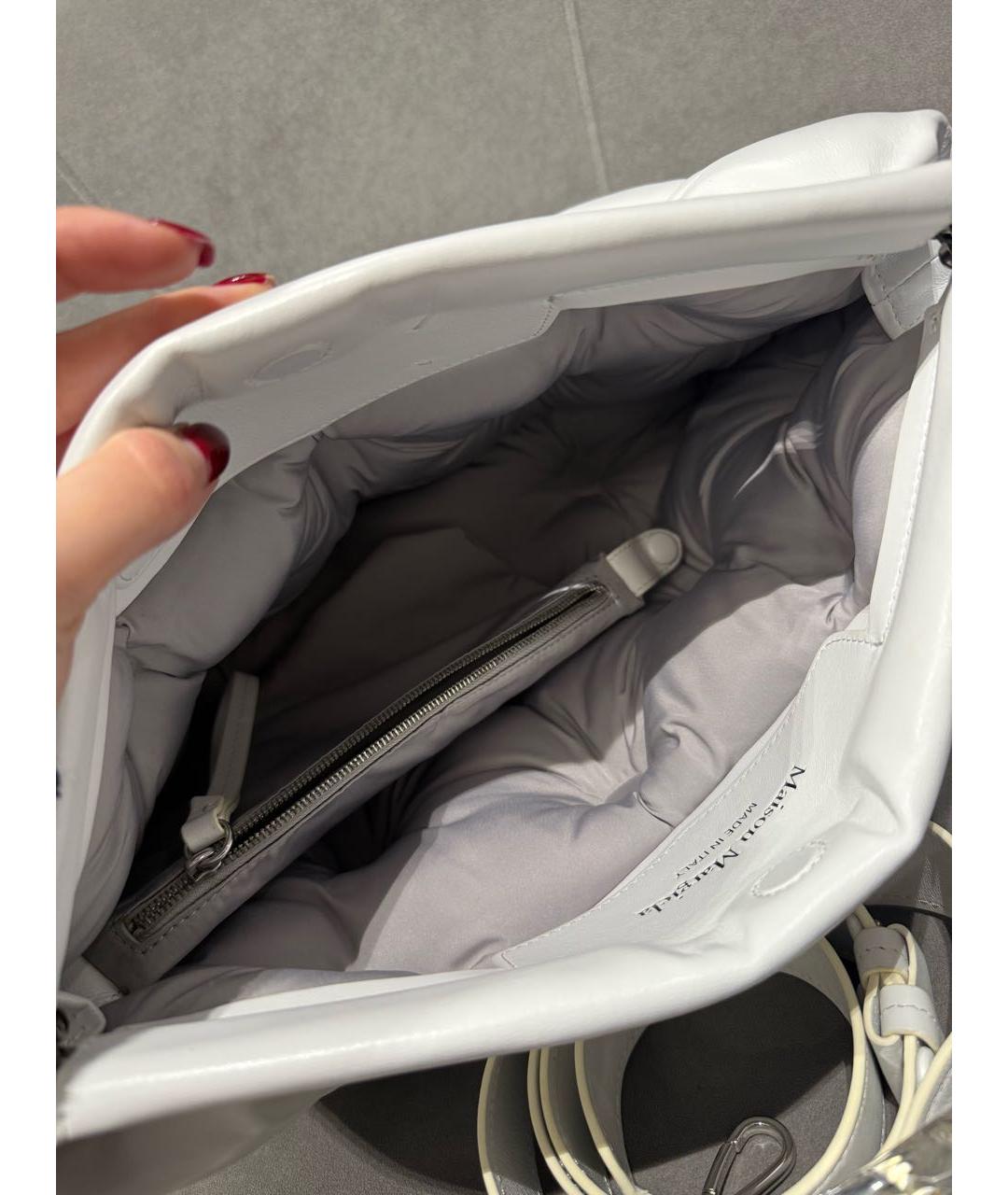 MAISON MARGIELA Белая кожаная сумка через плечо, фото 5