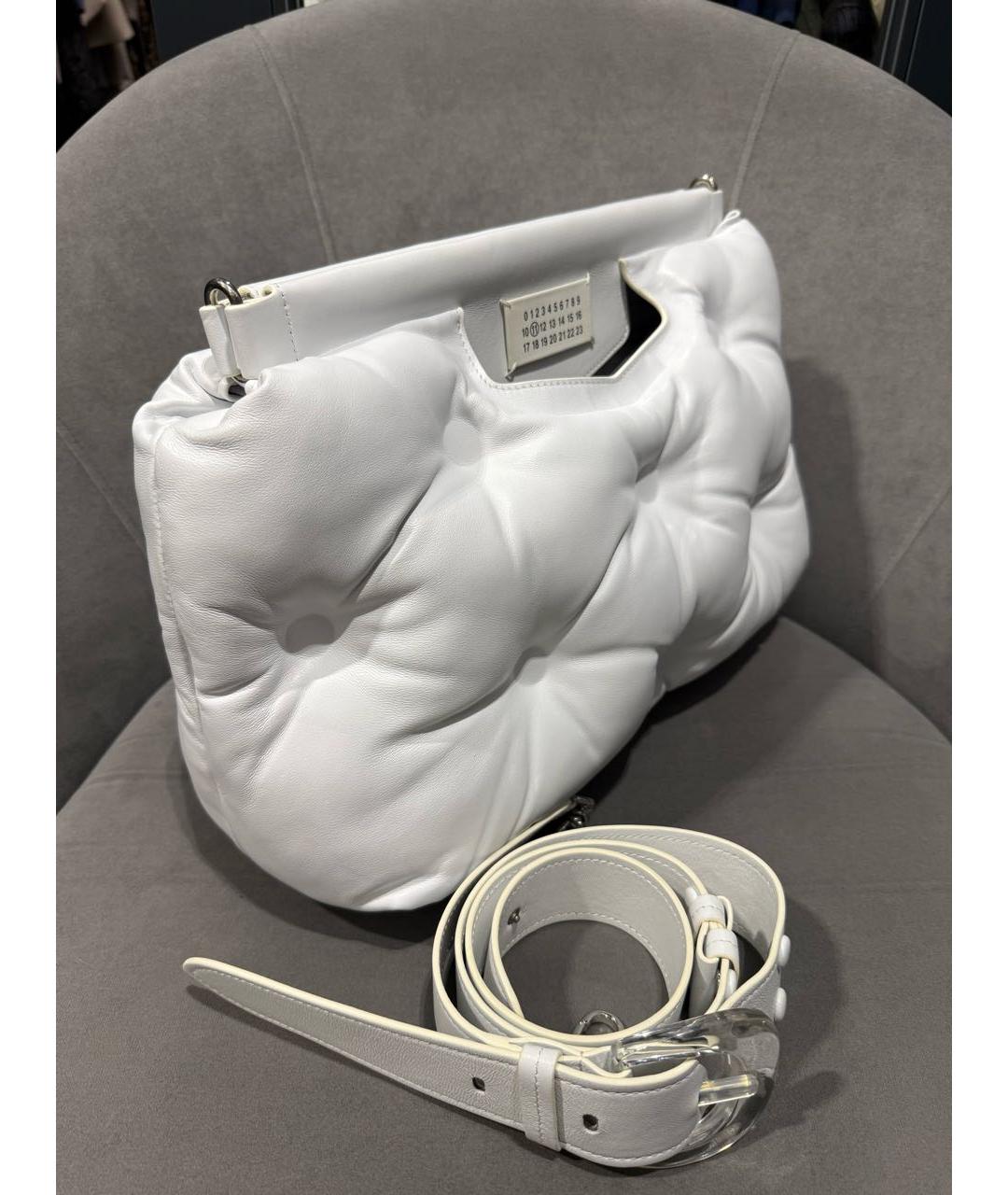 MAISON MARGIELA Белая кожаная сумка через плечо, фото 3
