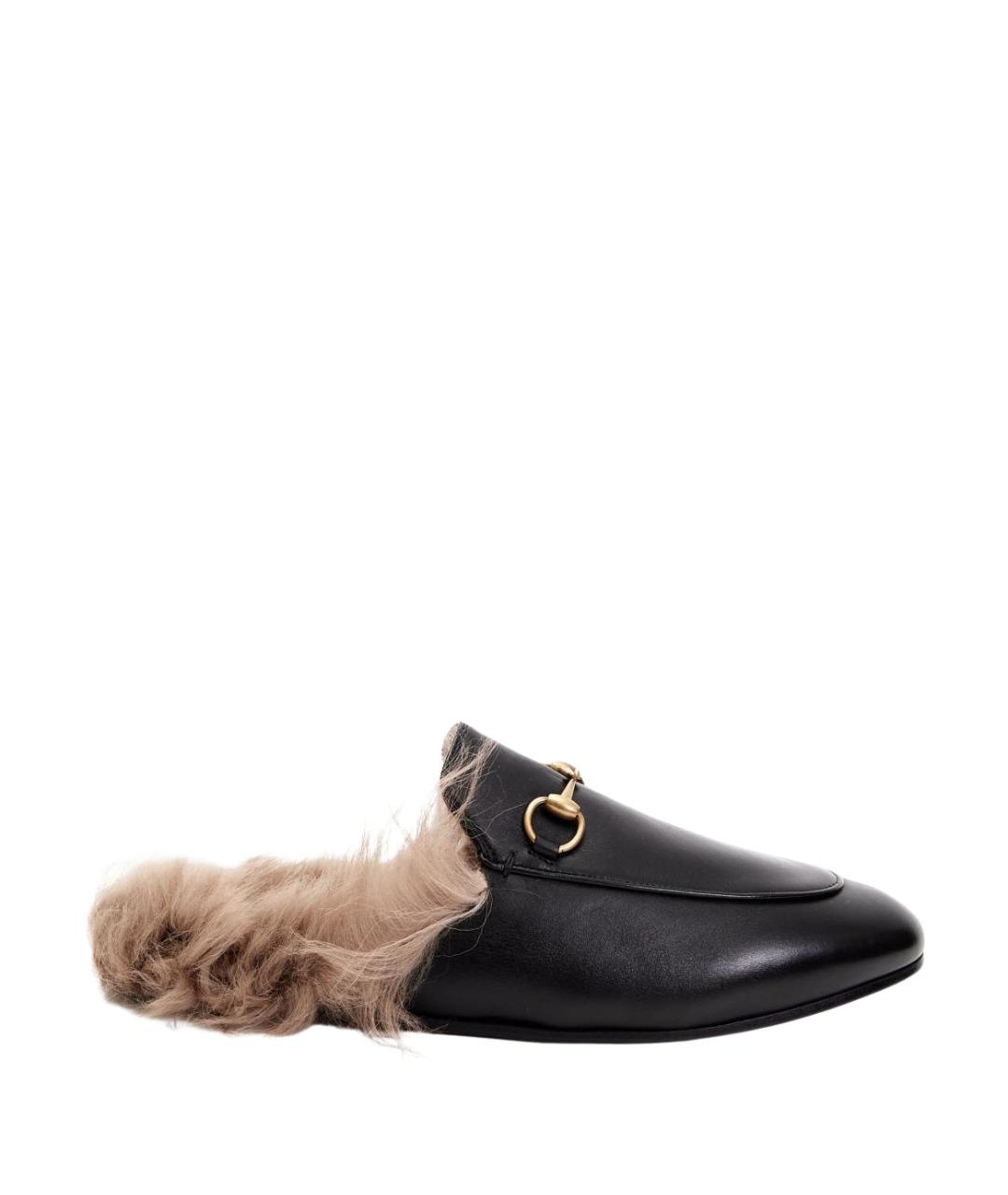 GUCCI Черные кожаные мюли, фото 1