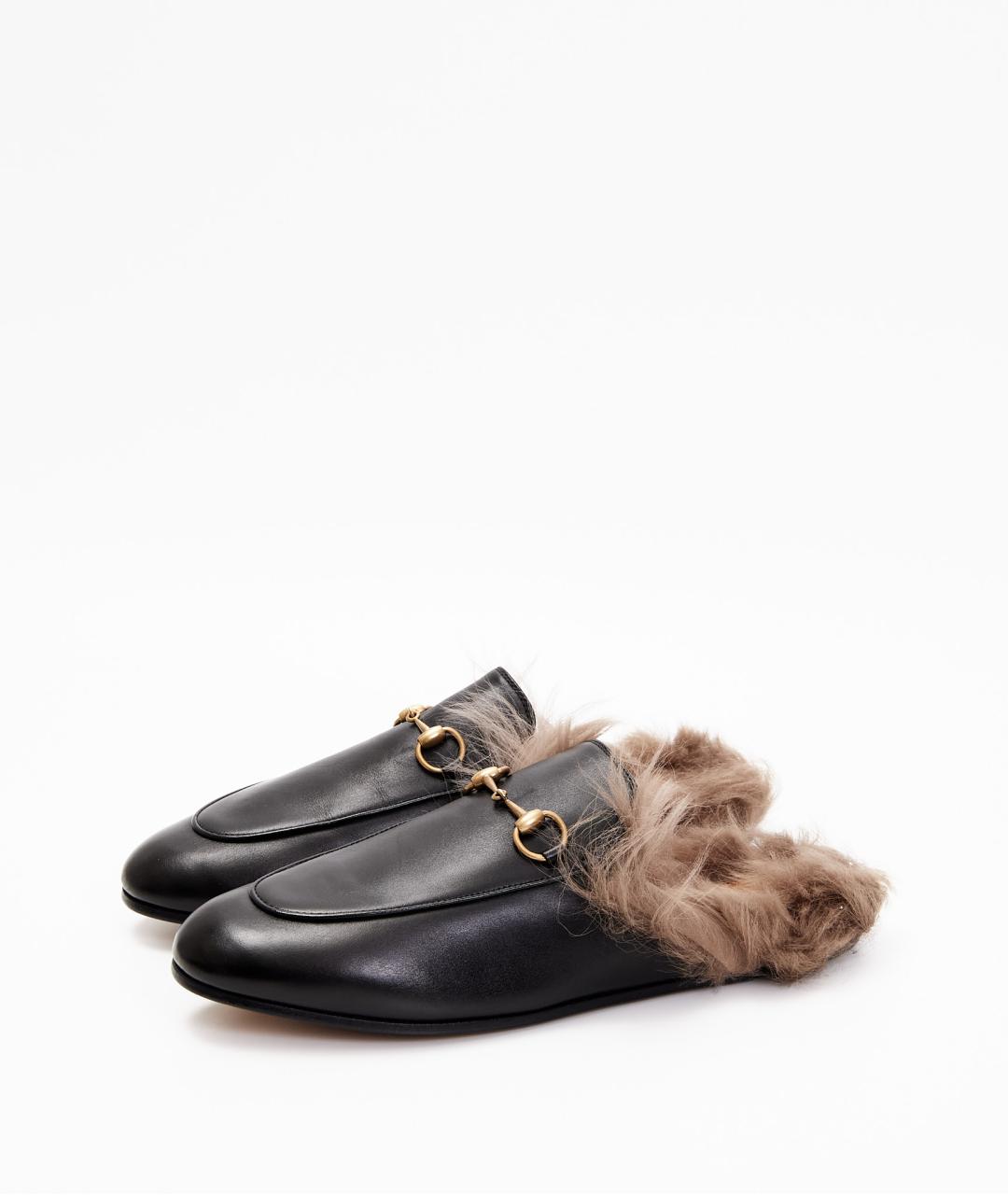 GUCCI Черные кожаные мюли, фото 2