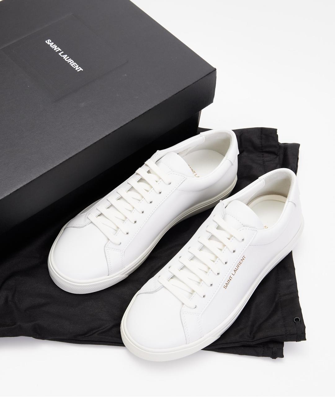 SAINT LAURENT Белые кожаные кеды, фото 7