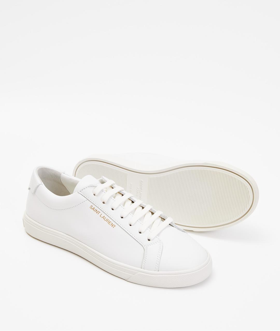 SAINT LAURENT Белые кожаные кеды, фото 4