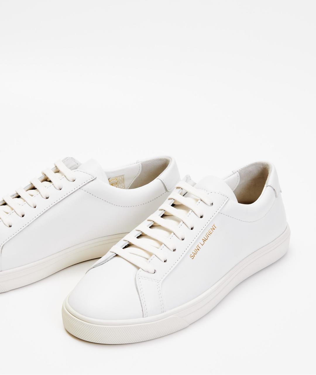 SAINT LAURENT Белые кожаные кеды, фото 5