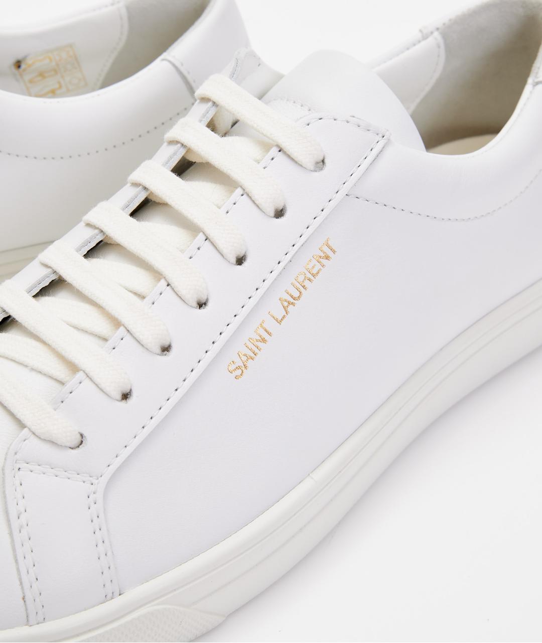 SAINT LAURENT Белые кожаные кеды, фото 6