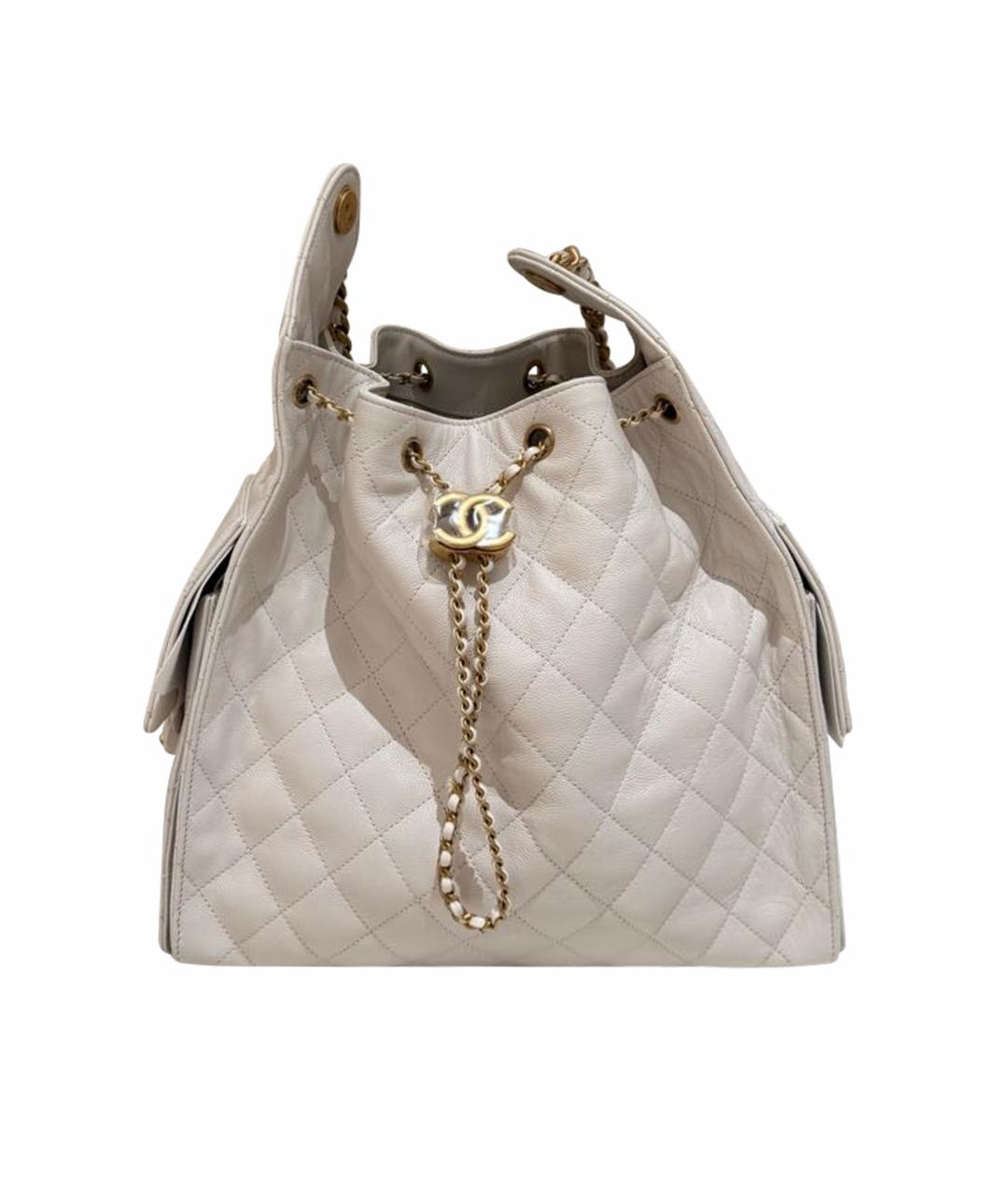 CHANEL Белая кожаная сумка через плечо, фото 1