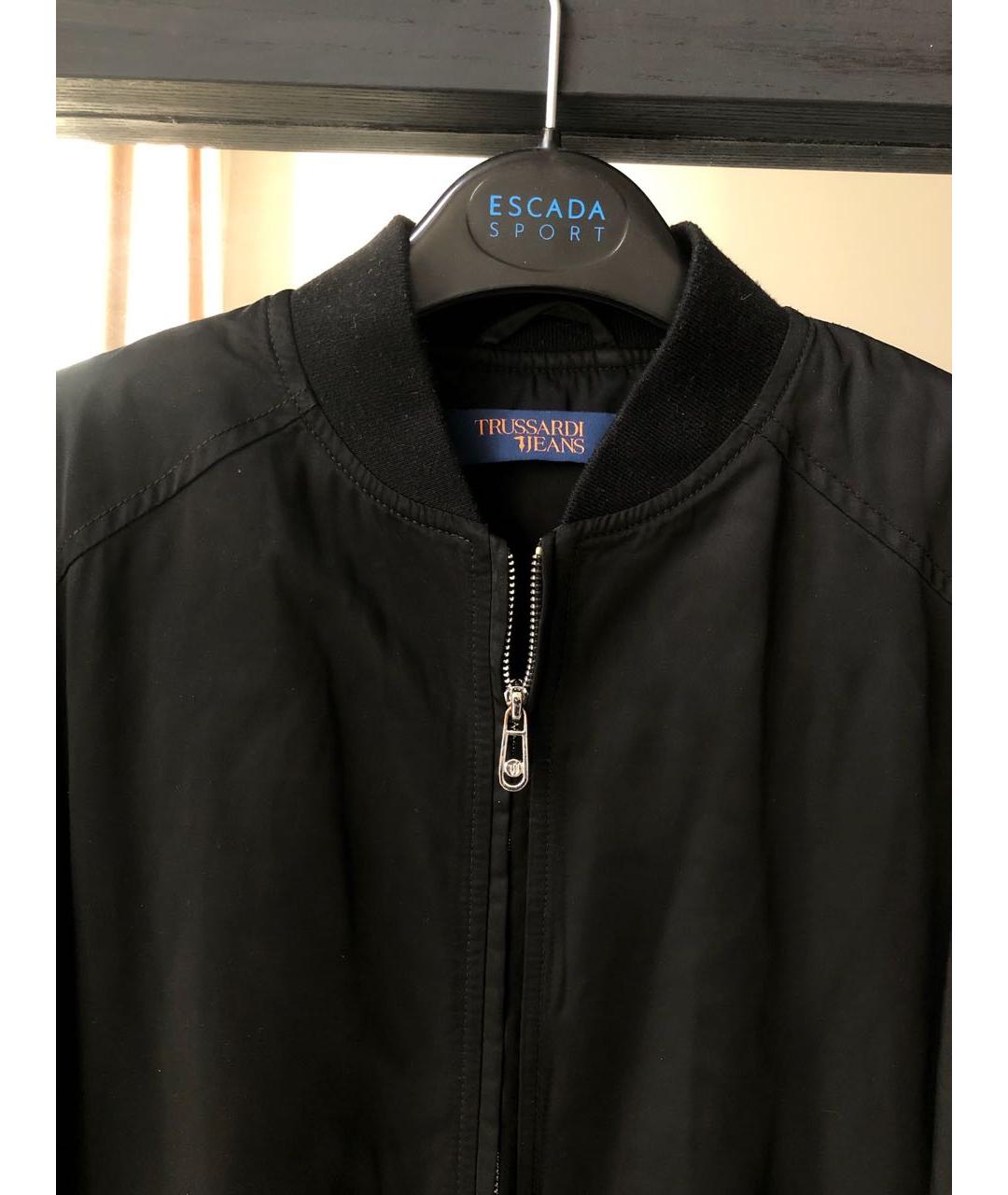 TRUSSARDI JEANS Черная полиэстеровая куртка, фото 4